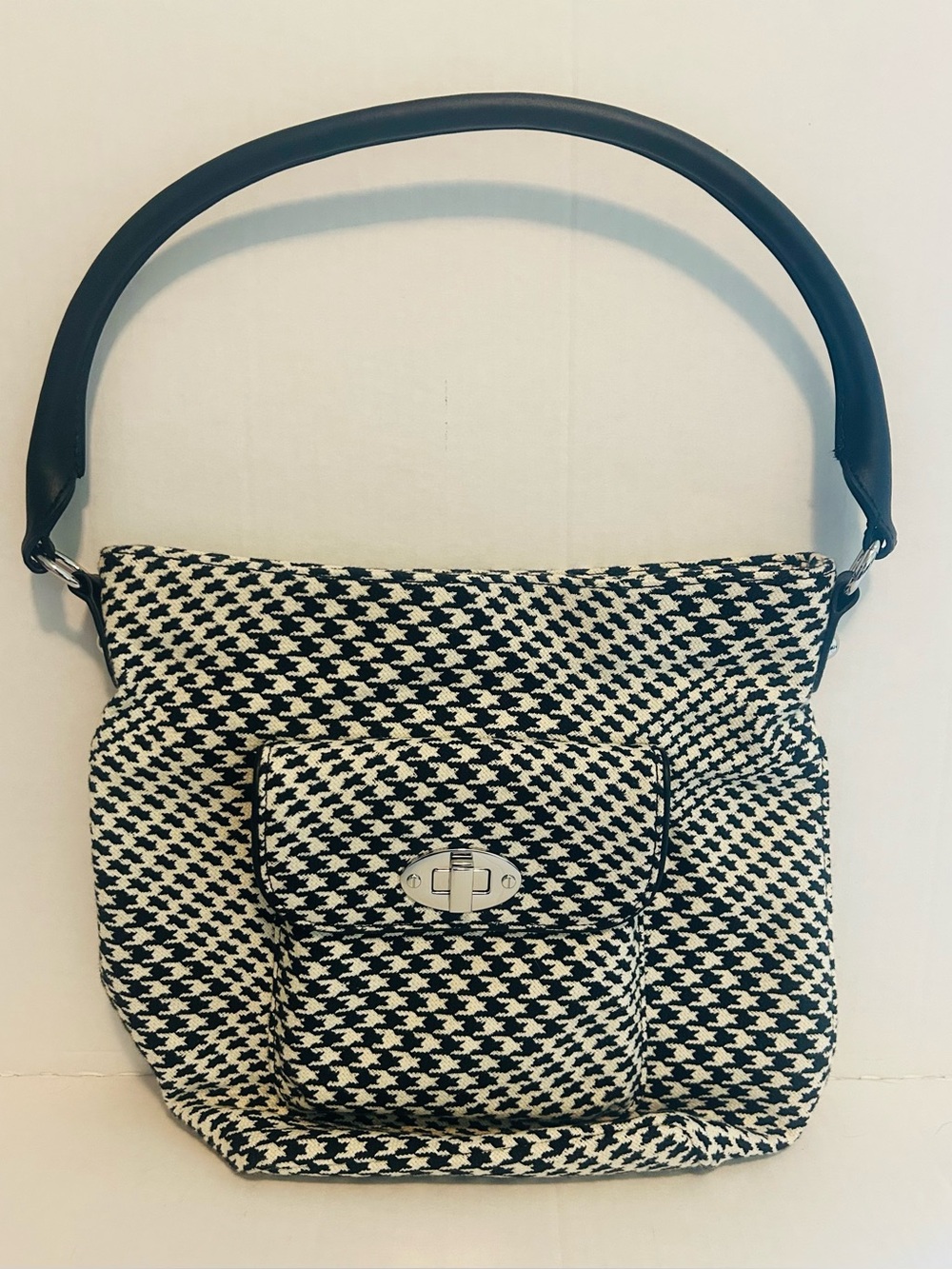 Talbots Black and White Houndstooth Shoulder Bag